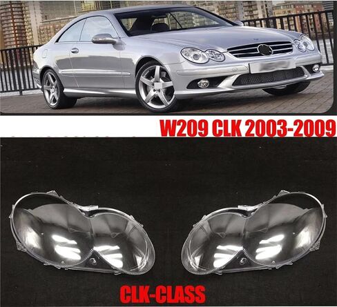 Pair Headlight Cover Shell Car Headlight Lens Cover Compatible for-Benz W209 CLK 2003-2009 Headlamp Shade Shell Glass Cover(Right) in Saudi Arabia