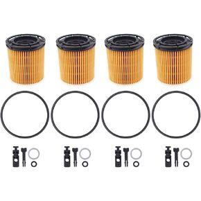 MOTOKU Pack of 4 Oil Filter w/Seals for Kia Rio K5 Sorento for Hyundai Accent Sonata Venue Elantra Kona Santa Fe 1.6L 2018-2023 26350-2M000