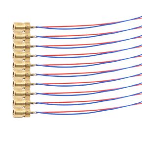 DTOL 10pcs 5V 650nm 5mW Red Dot Laser Head Red Laser Diode Laser Tube with Leads Head Outer Diameter 6mm