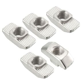 uxcell Sliding T Slot Nuts, M6 Half Round Roll in T-Nut for 4040 Series Aluminum Extrusion Profile, Carbon Steel Nickel-Plated, Pack of 10