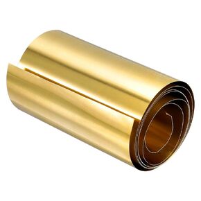 uxcell Brass Sheet Roll, 2000mm x 100mm x 0.03mm Brass Foil Roll Brass Strip for Crafts, Electrical Repairs, Grounding