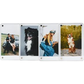 Magnetic Polaroid Frame, Magnetic Instax Mini Photo Frames 2x3, Acrylic Fridge Refrigerator Magnet Frame[12Pack 24Pcs]