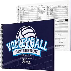 Murray Sporting Goods Volleyball Scorebook - 30 Matches - 20 Positions | Score Keeping Book for Stats - Youth, Little League, Adult