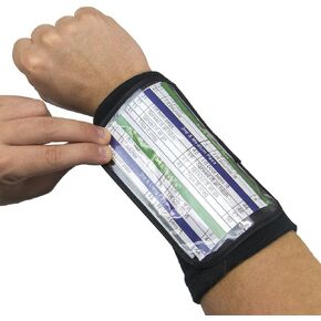 Crown Sporting Goods Football Quarterback Triple Insert Playbook Wristband, Multi-Sport Play Holder