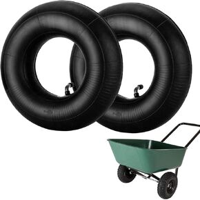 4.10/3.50-4" Inner Tube Tire with TR-87 Bent Valve Stem Replacement Lawn Mower Tire Tubes Wheelbarrow Tires for Tractor Garden Carts Hand Trucks Mowers 2Pcs