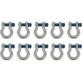 JKWHSBHKDQ TEMCo 5/8" x 3.25 Ton D Ring Bow Shackle with Screw Pin Clevis (Rigging/Towing/Off Road) 10 Lot