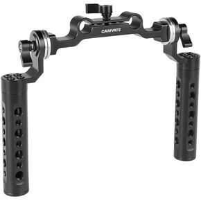CAMVATE 15mm Rod Clamp Handgrip with Rosette M6 Mount Connection for DLSR Camera Shoulder Rig - 2255