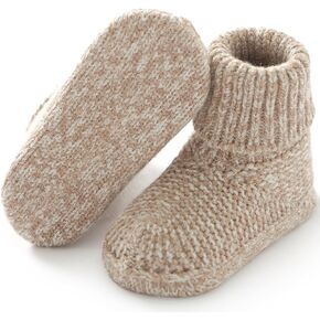 Neiwech Baby Booties Newborn Non-Slip First Walkers Warm Sock Crib Shoes Stay On Knit Boots House Slippers for Boy Girl