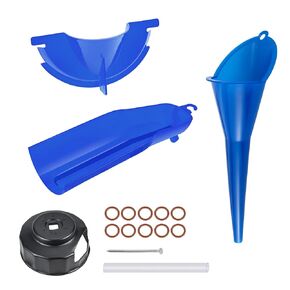 Bravema Oil Funnel Set, Motorcycle Oil Filter Wrench & Primary Case Oil Funnel & Crankcase Fill Funnel & Drip Free Oil Filter Funnel Fit for Harley Touring Sporster Dyna (with Wrench)