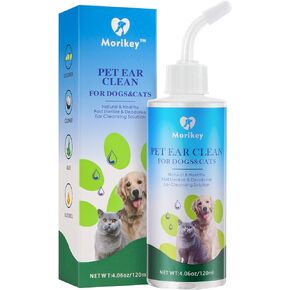 Dog Ear Cleaner, Pet Ear Wash for Itch Relief, Soothe Ear Inflammation and Eliminate Odor, Natural Pet Cleaning Solution for Dogs & Cats, 4.06oz/120ml