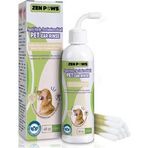 محلول منظف أذن الكلاب والقطط من Zenpaws - قطرات الأذن - - تركيبة بيطرية متقدمة. إزالة الشمع وبناء وتخفيف الحكة - خالي من الكحول