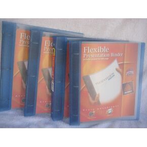 Avery - Flexible Presentation Binder, View Pocket, 1" Cap, Blue (4 Pack)