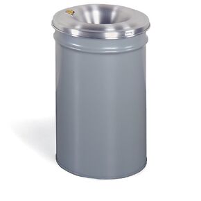 Justrite 26050 Cease-Fire Steel Drum, 6 Gallon Capacity, 11-3/4" OD x 15-3/4" Height, Gray