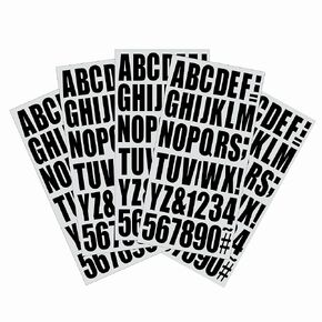 Black Vinyl Letters Numbers Stickers 2 Inches,5 sets 220 piecs Self-Adhesive Vinyl Letters Numbers Kit, Mailbox permanent Numbers Sticker for Home, Signs, Window, Cars, Business, Address Number