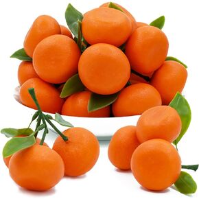 DONOTGO 15Pcs Artificial Orange Fake Orange Simulation Mini Orange Plastic Fruits for Decoration Simulation Fruits Artificial Citrus Model Props for Wedding Home Party Kitchen Decor(5 Clusters)