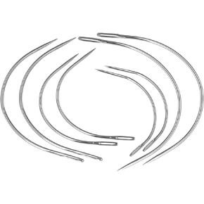2 Sets C Type Weaving Needle 2'' / 2.5'' / 3 ''/ 3.5 '' Heavy Duty Durable Curved Leather Hand Sewing Needles for Carpet Leather Canvas Repairing Weaving Crafts