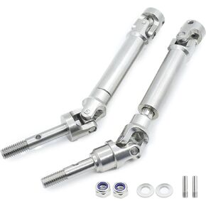 HOPLEX 2PCS Stainless Steel Drive Shaft Heavy Duty Driveshaft for 1/10 Slash 4X4/Stampede 4X4/Rustler 4X4/Hoss 4X4 RC Truck Upgrades Replacement Parts 6852