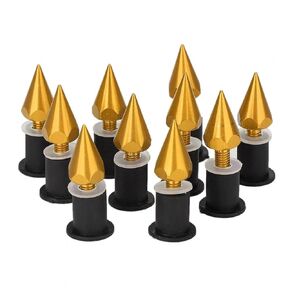 for Motorcycle Spike Bolts Motorcycle Windshield Spike Bolts Set CNC Aluminum Alloy Windshield Wind Screen Spike Bolts M5 Screws Nuts Motorcycle Modification Accessories(Gold)