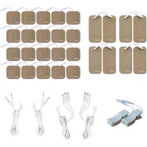 TENS 7000 Compatible Deluxe Refresh and Upgrade Pack, Renew Your TENS 7000 with Premium Electrodes and Lead Wires, Discount TENS Brand (Deluxe Pack)