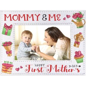 WaaHome Happy First Mothers Day Picture Frame for Grandma, Grandma and Me First Mothers Day Photo Frame, Happy First Mothers Day Gifts for New Grandma First Time Grandma Grandma To Be