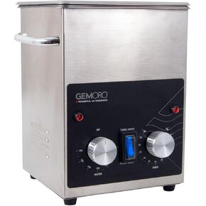 GemOro Ultrasonic Jewelry Cleaner | Heated Stainless Steel Personal Gentle Cleaner with Basket | Professional Performance Machine for Rings Watches Glasses Earrings