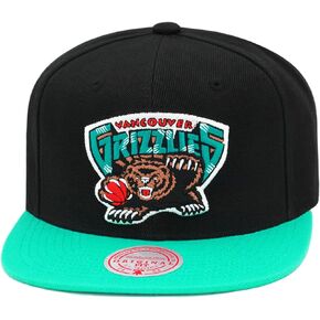 Mitchell & Ness Vancouver Grizzlies NBA Logo Snapback Hat Cap - Black/Teal