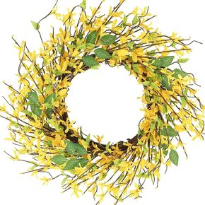 Hometrance Spring Wreath for Front Door w/Cream & Pink Peony, Foam Berries and Trailing, 20-22 Inch Outdoor Summer Wreath, Farmhouse Indoor Decor, Flower Wreath for Wedding Home Wall Window Porch