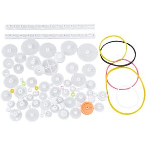 75 Pcs Gearbox Gear Set, Plastic Gear Set Include Gear Belt Pulley Worm Shaft Sleeve Set for DIY Robot Gearbox Motor Toy