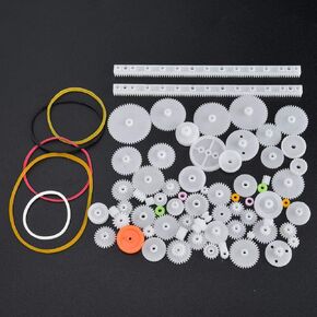 75pcs Motor Gears Kits, Gear Belt Pulley Shaft Sleeve Kit DIY Robot Gearbox Motor Toy Plastic Gear Belt Pulley Worm Shaft Sleeve Set
