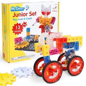 edxeducation My Gears Junior Set - 117 Pieces - 13 Activities - Gears Toys for Kids - Build Rotating, Moving Models - Building Toys for Kids Ages 4-8