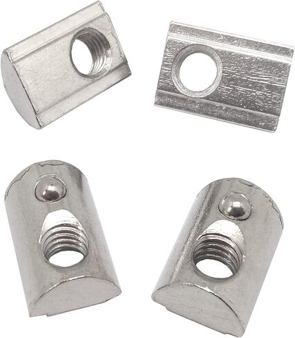 15pcs 4545 Series M6 T Slot Nuts Roll-in Spring Ball Elastic Nuts, Carbon Steel Nickel-Plated for 4545 Series Aluminum Extrusion Profile in Saudi Arabia