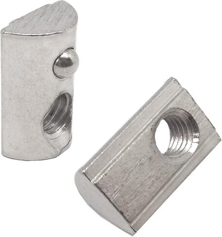 15pcs 4545 Series M6 T Slot Nuts Roll-in Spring Ball Elastic Nuts, Carbon Steel Nickel-Plated for 4545 Series Aluminum Extrusion Profile in Saudi Arabia