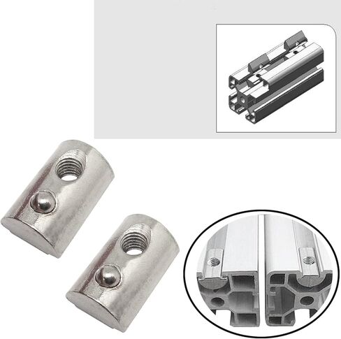 15pcs 4545 Series M6 T Slot Nuts Roll-in Spring Ball Elastic Nuts, Carbon Steel Nickel-Plated for 4545 Series Aluminum Extrusion Profile in Saudi Arabia