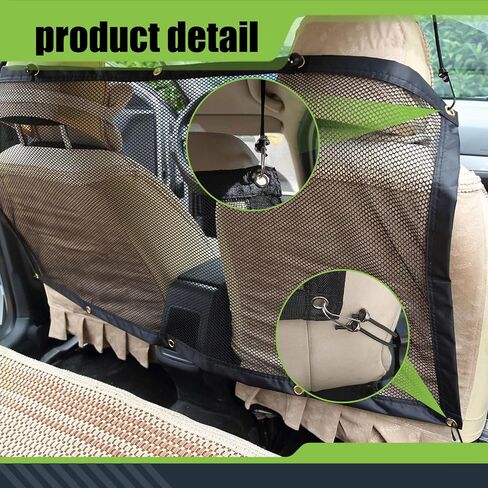 GKmow 1 PC Automotive Seat Rear Separator Net, 45.27" x 24.4" Nylon Micro Mesh Material Restricted Pet Movement Safety Net, Multifunctional Car Fixing Accessory, Suitable for Most Cars (Black) in Saudi Arabia
