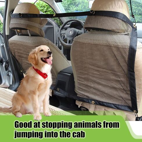GKmow 1 PC Automotive Seat Rear Separator Net, 45.27" x 24.4" Nylon Micro Mesh Material Restricted Pet Movement Safety Net, Multifunctional Car Fixing Accessory, Suitable for Most Cars (Black) in Saudi Arabia