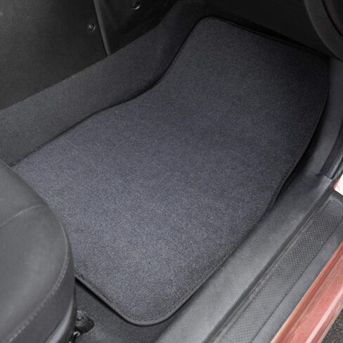 BDK MT-300 Front & Rear Combo Set of 4 Piece Auto Carpet Floor Mats with PolyPro Car Seat Covers & Steering Wheel Cover, Fits Most for Car Truck Van SUV, Interior Car Accessories in Saudi Arabia