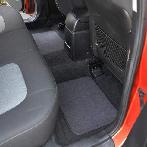 BDK MT-300 Front & Rear Combo Set of 4 Piece Auto Carpet Floor Mats with PolyPro Car Seat Covers & Steering Wheel Cover, Fits Most for Car Truck Van SUV, Interior Car Accessories in Saudi Arabia