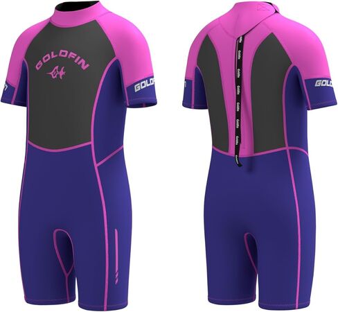 Goldfin Kids Wetsuit, 3mm Shorty Wetsuits for Boys Girls Neoprene Wet Suits Keep Warm in Cold Water Surfing Swimming Snorkeling Diving in Kuwait
