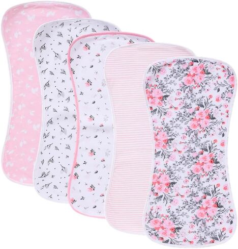 5 Pack Waterproof Baby Burp Cloths Extra Absorbent and Soft in Kuwait