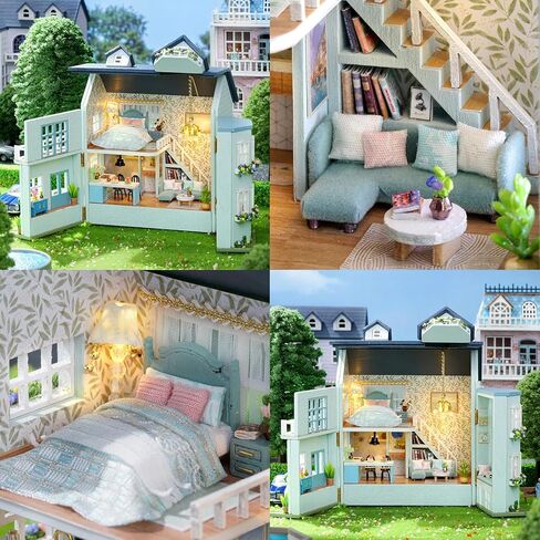 طقم منزل مصغر من Flever يمكنك صنعه بنفسك، غرفة إبداعية مع أثاث لهدية عيد الحب الرومانسية (منزل دافئ) in Kuwait