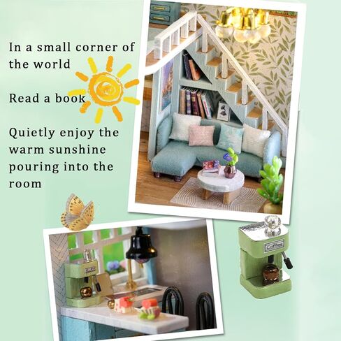 طقم منزل مصغر من Flever يمكنك صنعه بنفسك، غرفة إبداعية مع أثاث لهدية عيد الحب الرومانسية (منزل دافئ) in Kuwait