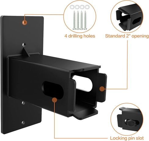 حامل جداري من WALMANN، حامل دراجة مثبت على حامل البضائع ومنظم جدار جراج حامل البضائع، تخزين جهاز استقبال وصلة المقطورة، يحمل ما يصل إلى 200 رطل (2 بوصة) in Kuwait