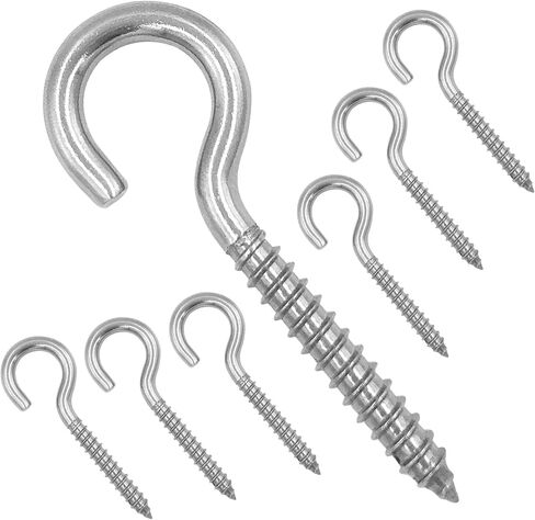ZUSFUL 3.2 Inches 304 Stainless Steel Screw Eyes 6 Pack,Heavy Duty Screw in Hooks for Hammock Stand, Indoor Ceiling&Outdoor in Saudi Arabia