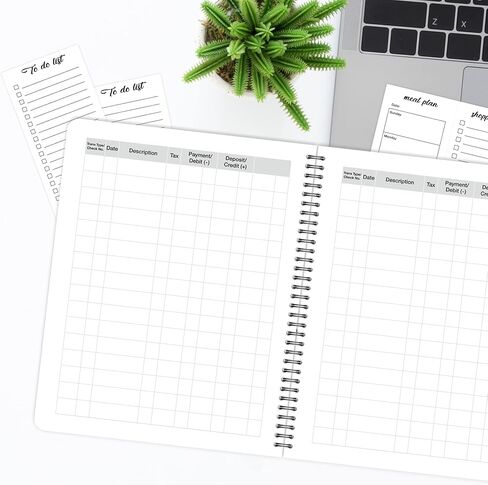 دفتر تعقب الحساب، دفاتر دفتر حسابات النفقات المكونة من قطعتين، مجلة الدخل والمصروفات للشركات الصغيرة، مسك الدفاتر، 100 صفحة، 8.5 × 11 بوصة in Kuwait