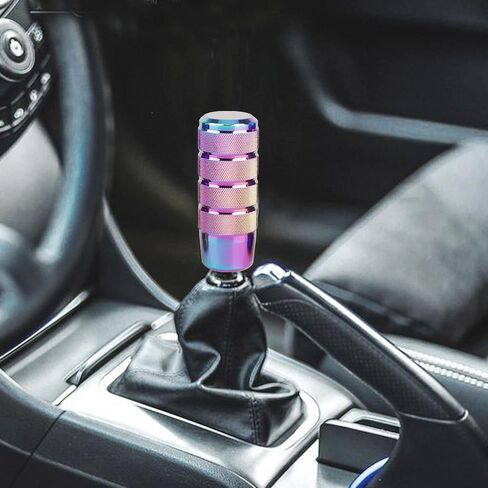Shift Knob, 3.78" Aluminum Weighted Car Gear Shift Manual knobs with 3 Threaded Adapters M8 M10 M12 Fit Universal Manual Transmission Vehicle (Black) in Saudi Arabia