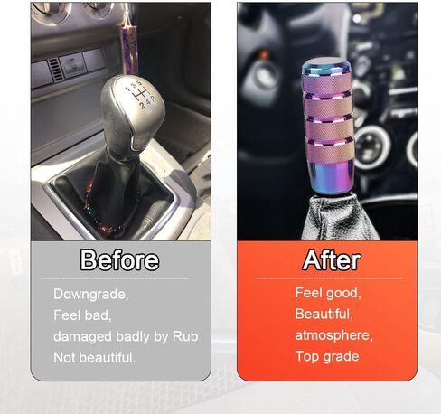 Shift Knob, 3.78" Aluminum Weighted Car Gear Shift Manual knobs with 3 Threaded Adapters M8 M10 M12 Fit Universal Manual Transmission Vehicle (Black) in Saudi Arabia