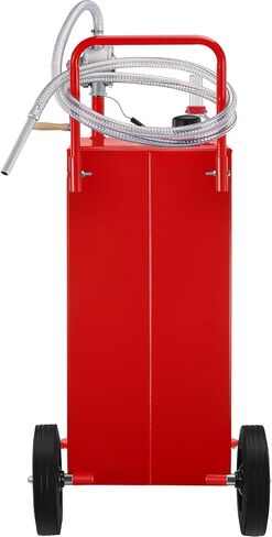 VEVOR 30 Gallon Fuel Caddy, Gas Storage Tank & 4 Wheels, with Manual Transfer Pump, Gasoline Diesel Fuel Container for Cars, Lawn Mowers, ATVs, Boats, More, Red in Saudi Arabia