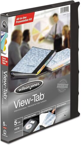 ويلسون جونز 55365 حافظة عرض دائرية للعرض مع علامات التبويب، غطاء 5/8 بوصة، أسود in Kuwait