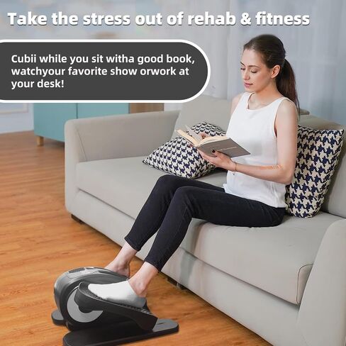 ESL Under Desk Elliptical - Portable Leg Exerciser for Seniors, Compact Seated Elliptical with Remote Control, LCD Display Electric Elliptical Trainers for Home Good Gift in Saudi Arabia