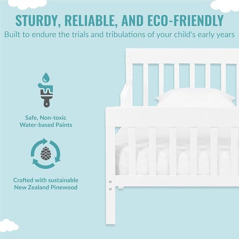 Finn Toddler Bed in Vintage White Oak, Greenguard Gold and JPMA Certified, Non-Toxic Finish, Made of Sustainable New Zealand Pinewood, Wooden Nursery Furniture in Saudi Arabia